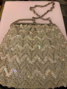 1950’s Bobbie Jerome rare vintage white/ silver evening bag Fabulous mid century